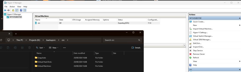 backing up crc 1