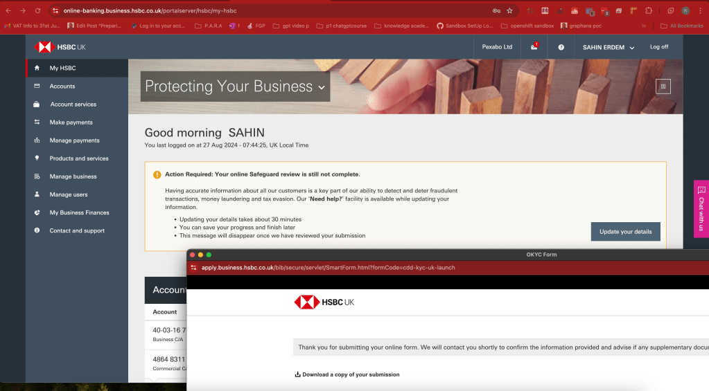 hsbc unable to 10