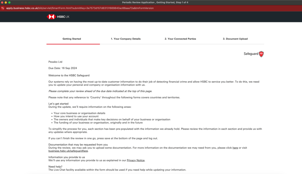 hsbc unable to 3