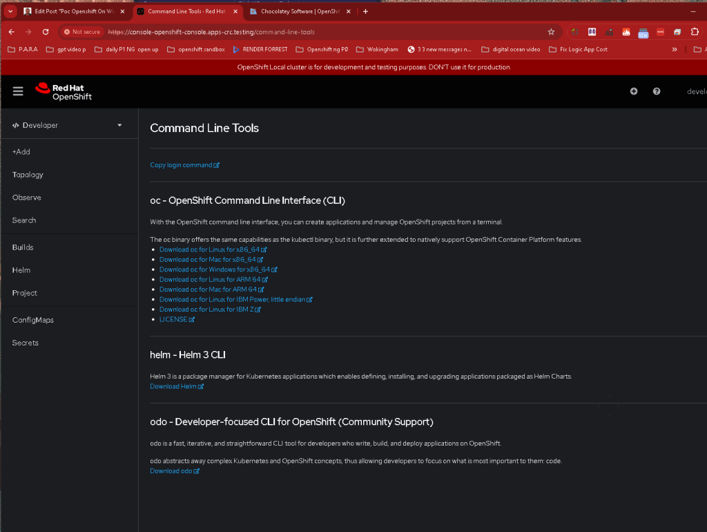 poc openshift on 17