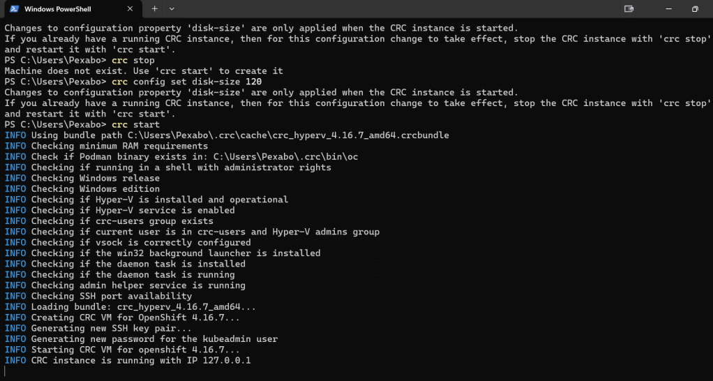 recreate openshift check 1