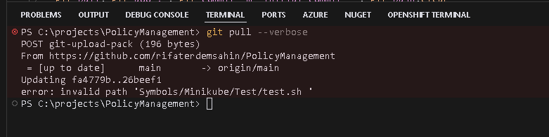 troubleshooting git pull 1