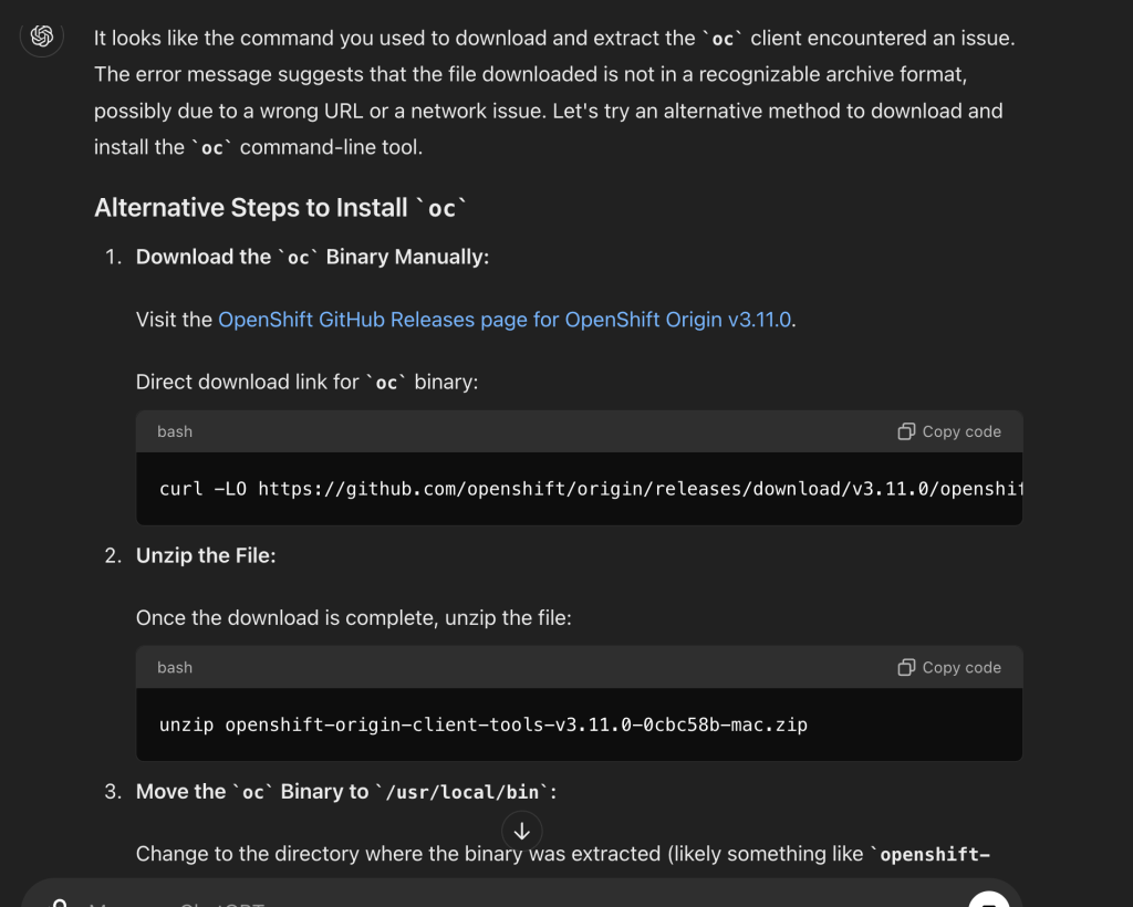 macos for openshift 15