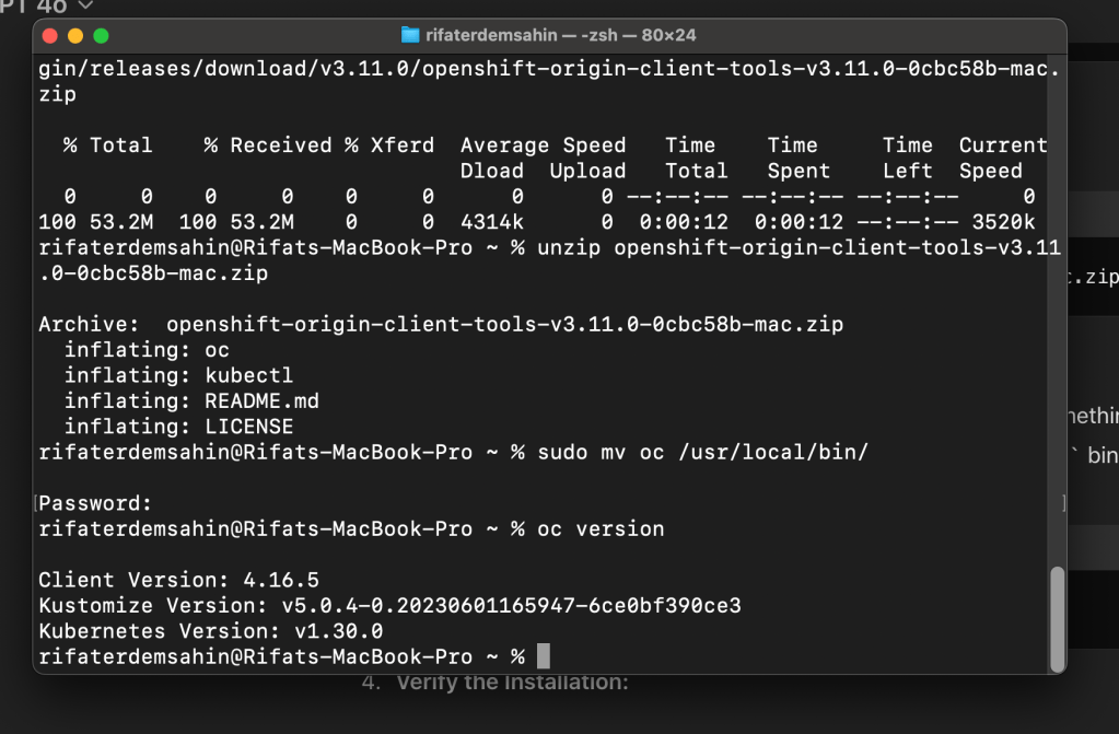 macos for openshift 16