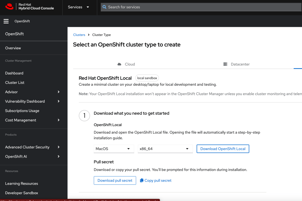 macos for openshift 24
