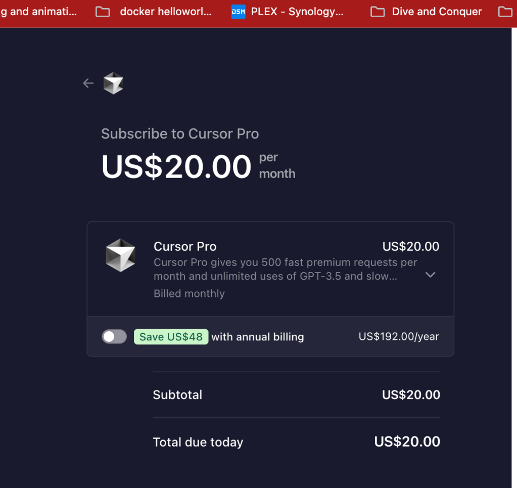 cursor cost and 3