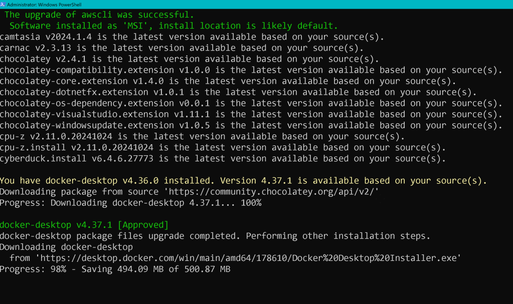 updates on workstation 5