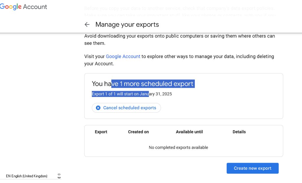 google takeouts are 1